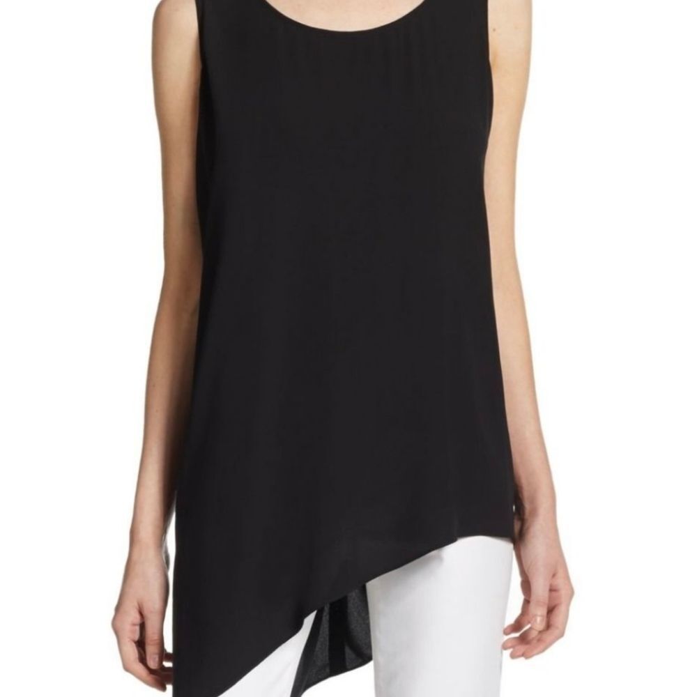 Eileen Fisher Black Sleeveless Tunic Top Women's XS